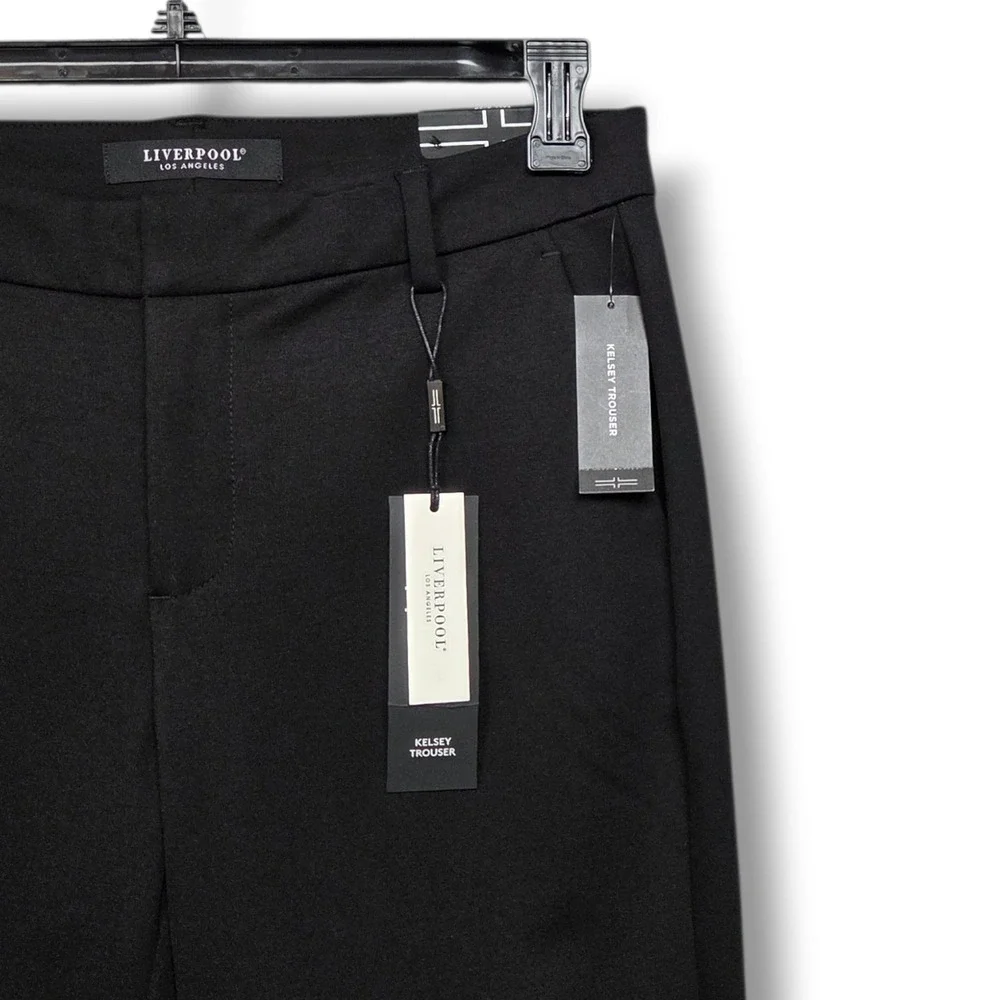 Liverpool Kelsey Trouser Womens 8 Tall Black Mid Rise Slim Leg Pants - Picture 3 of 12